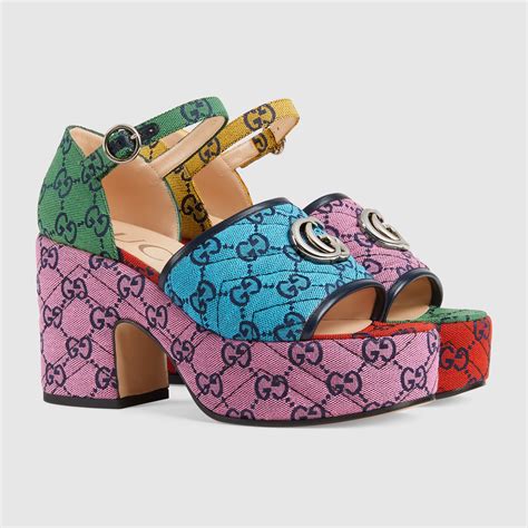 gucci platform sandals colorful.